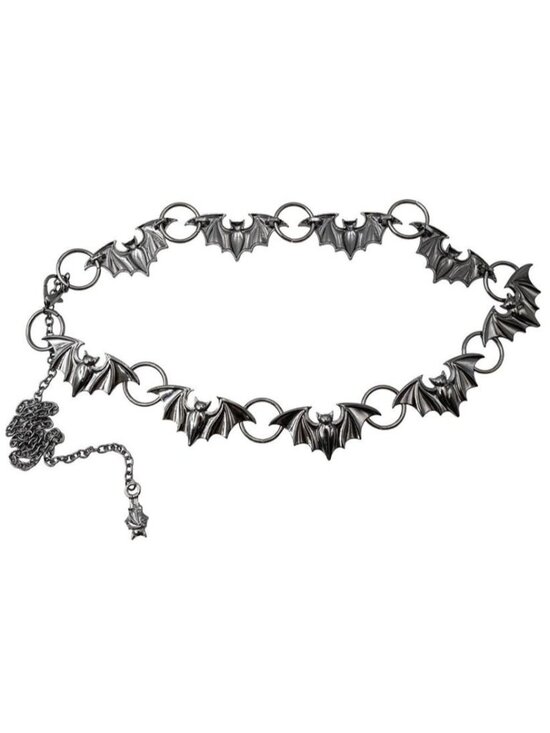 Kreepsville 666 Metal Belts Black Bats or Chrome Spiderwebs Spider Chain Hip NWT main image 4